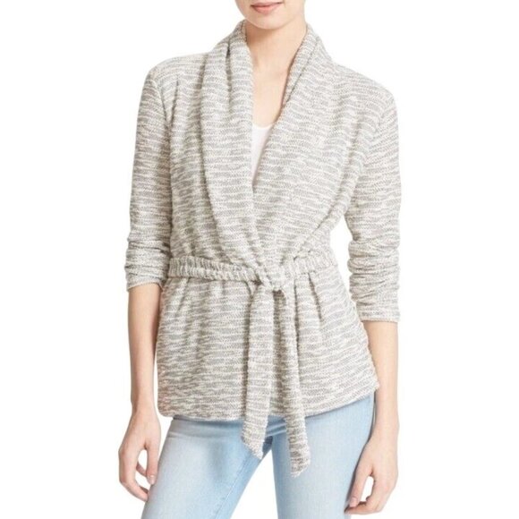 Soft Joie Loretto Slub Knit Shawl Collar Textured Tie Cardigan S Pockets Cozy - Picture 1 of 9
